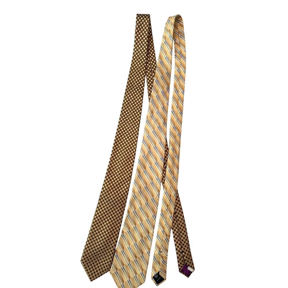 Burma Bibas & Paul Dione Silk Neckties 2-Pack Men OS Multi Checkered Stripe‎